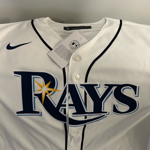 Nike Authentic Tampa Bay Rays MLB Baseball White Home Jersey Men's Sz: Medium - Picture 3 of 6